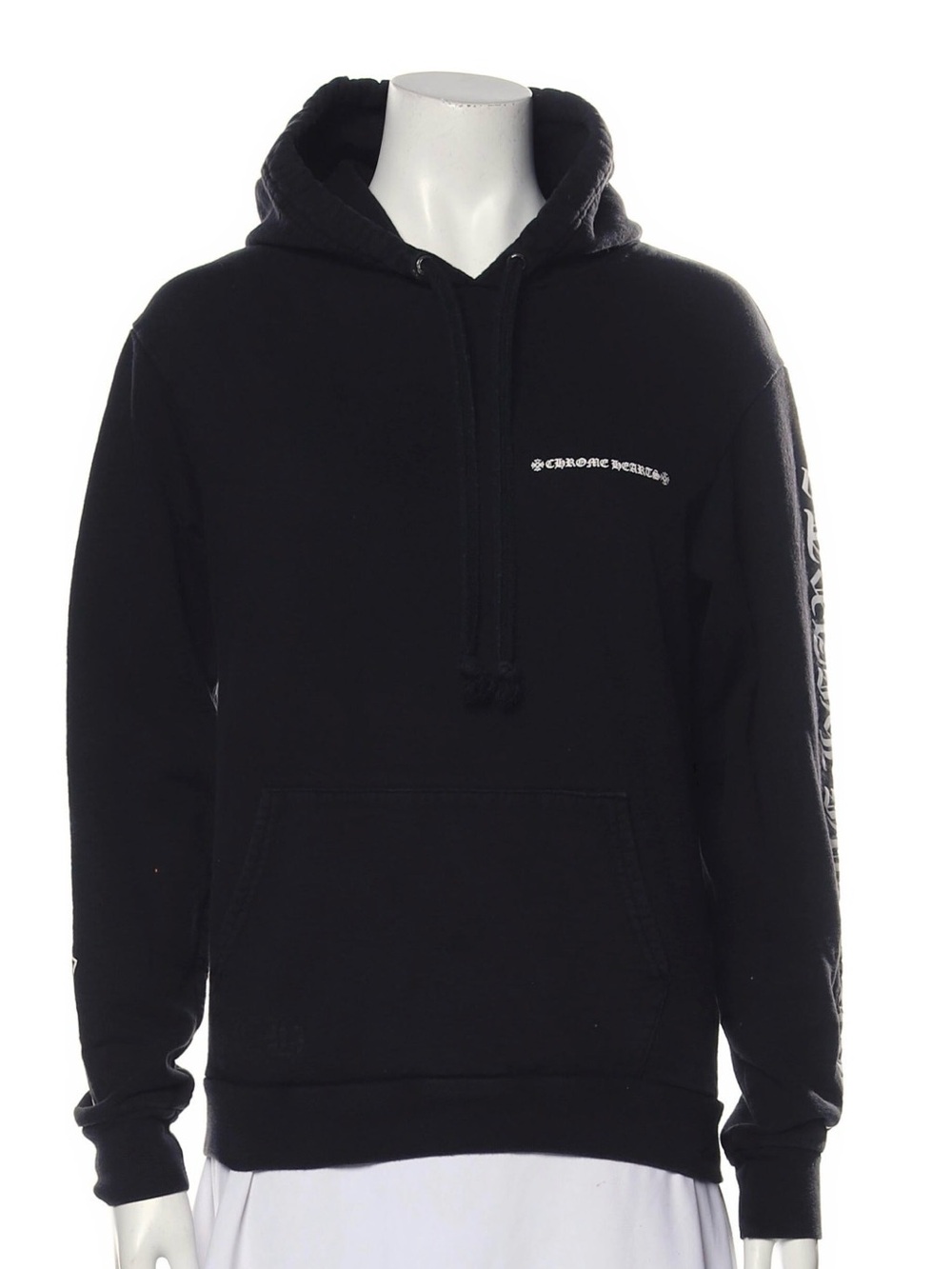 Chrome Hearts Black Hoodie with White Script Logo